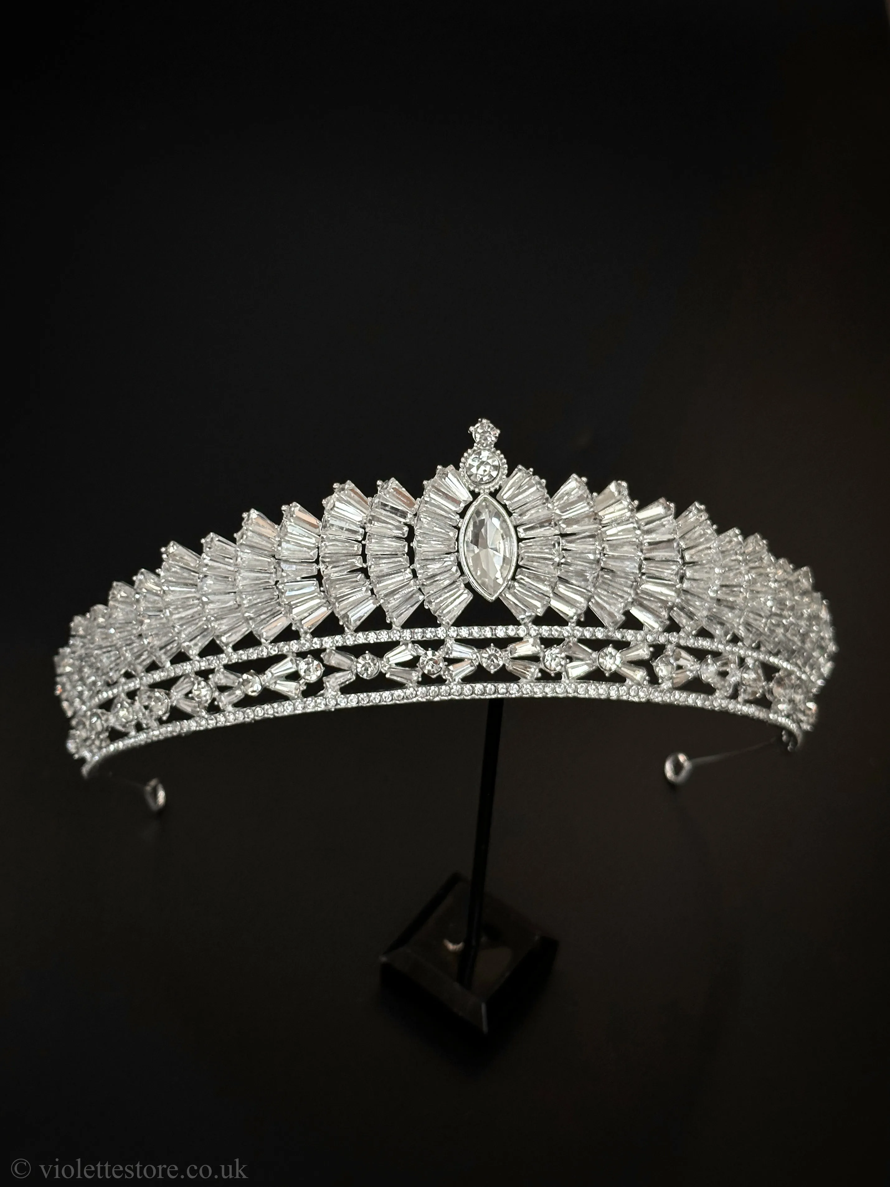 Magda CZ Silver Tiara