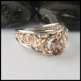 Malaya Garnet Ring in White and Rose Gold