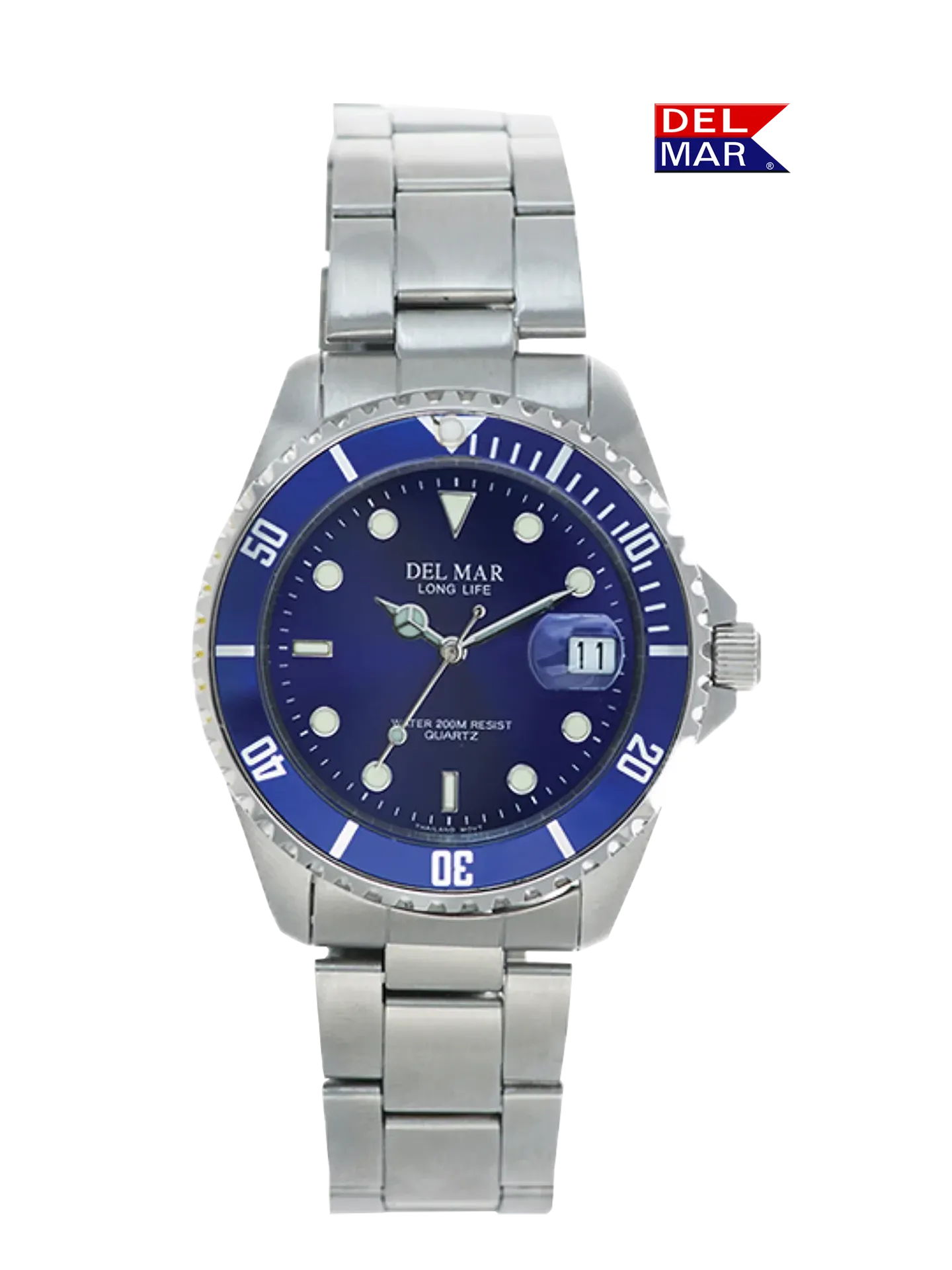 Men's Long Life Classic Coronado Blue Face, Blue Bezel Watch #50494