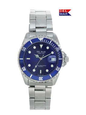 Men's Long Life Classic Coronado Blue Face, Blue Bezel Watch #50494