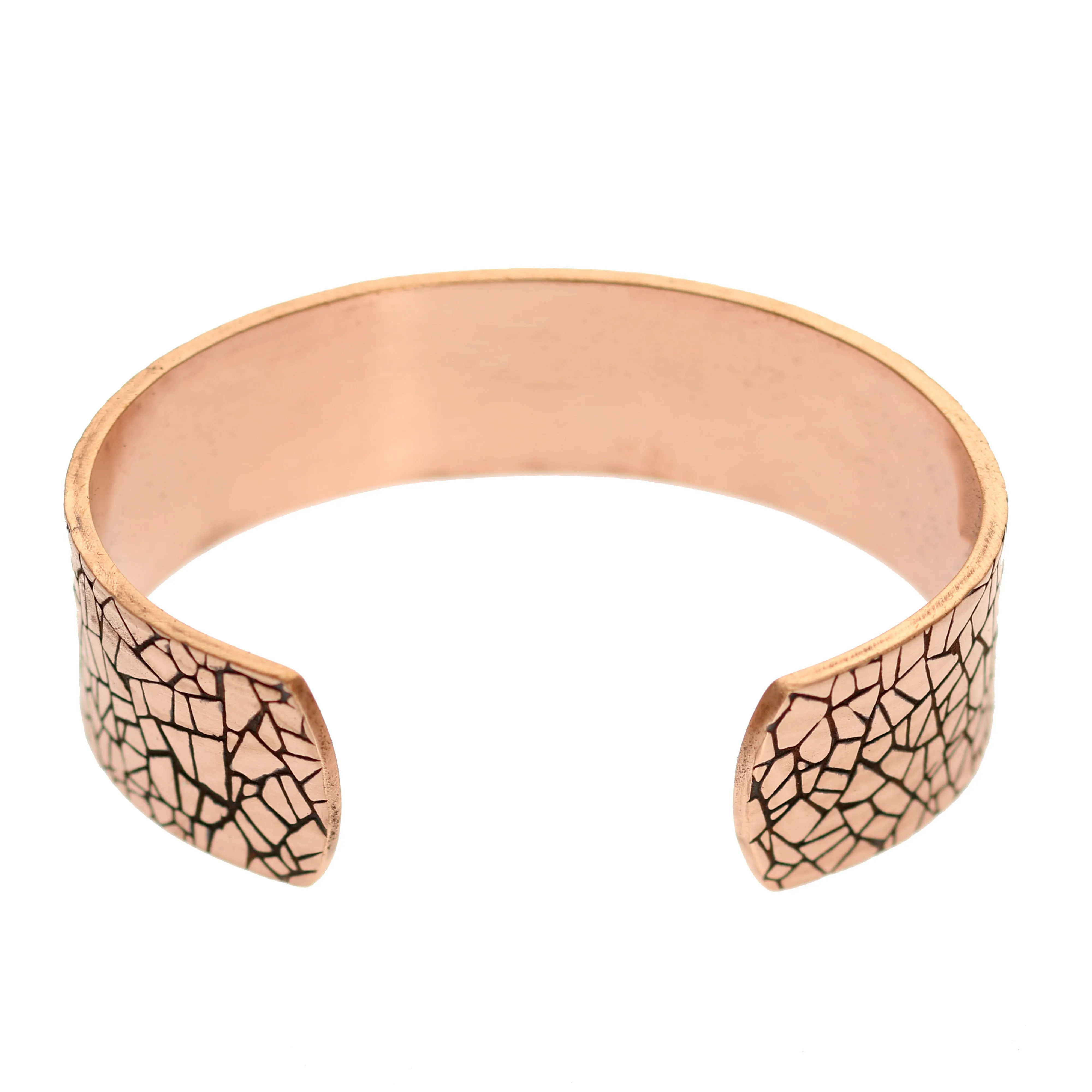 Men's Mosaic Embossed Solid Copper Cuff - 3/4 Inch Wide