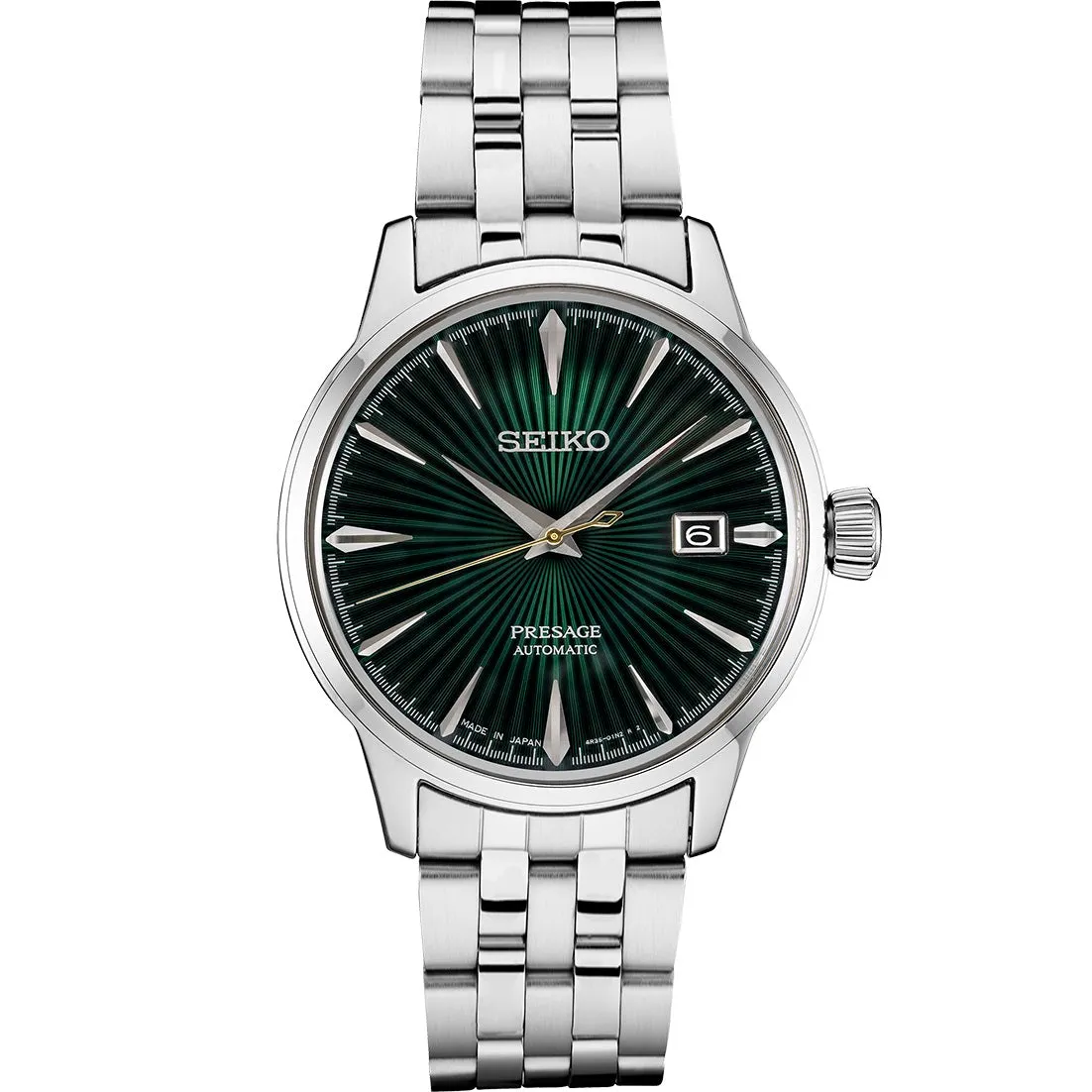 Men's Stainless Steel Presage Automatic Watch with Green Face