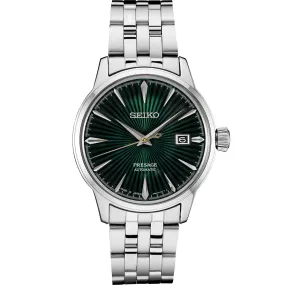 Men's Stainless Steel Presage Automatic Watch with Green Face