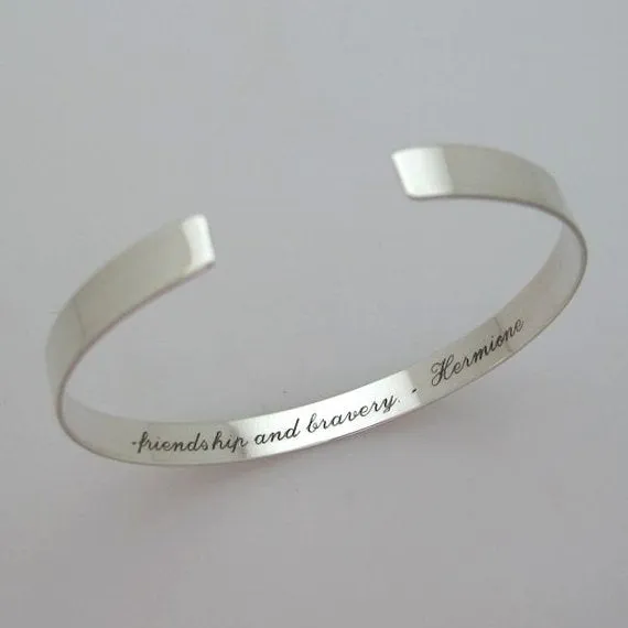 Message Cuff Bangle for her - "No Matter Where" Bangle