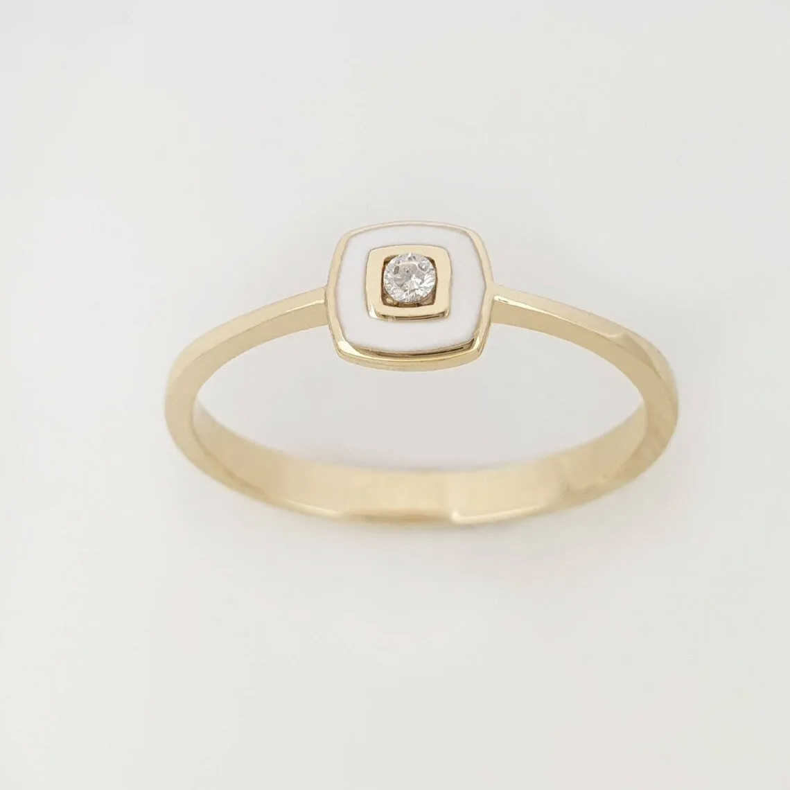 Minimalist square diamond ring