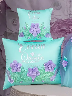 Mint Lilac Quinceanera Pillows Set