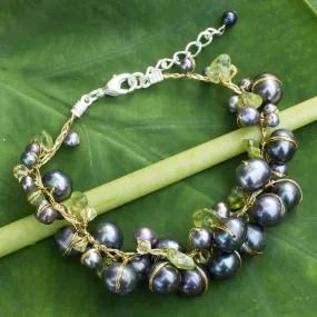 Mist Queen Pearl Silver-Plated Beaded Bracelet