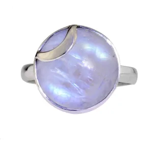 Moonstone Celestial Crescent Moon Ring