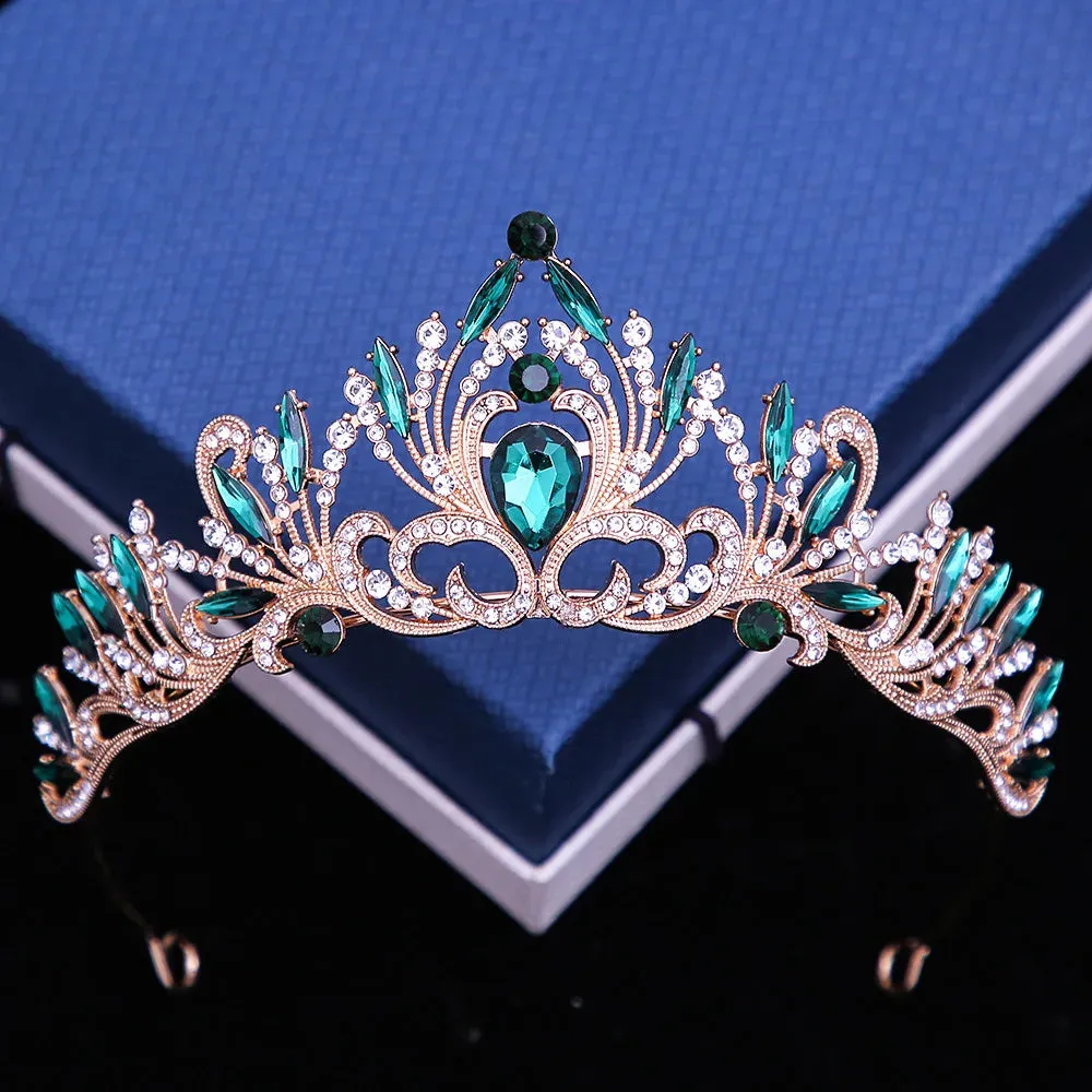 Multicolor Crystal Party Tiara Crown Hair Accessories For Women