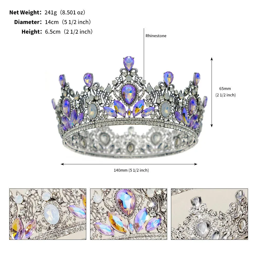 Multicolor Royal Crystal Crown Tiara