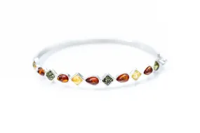 Multicolour Amber Geometric Bangle