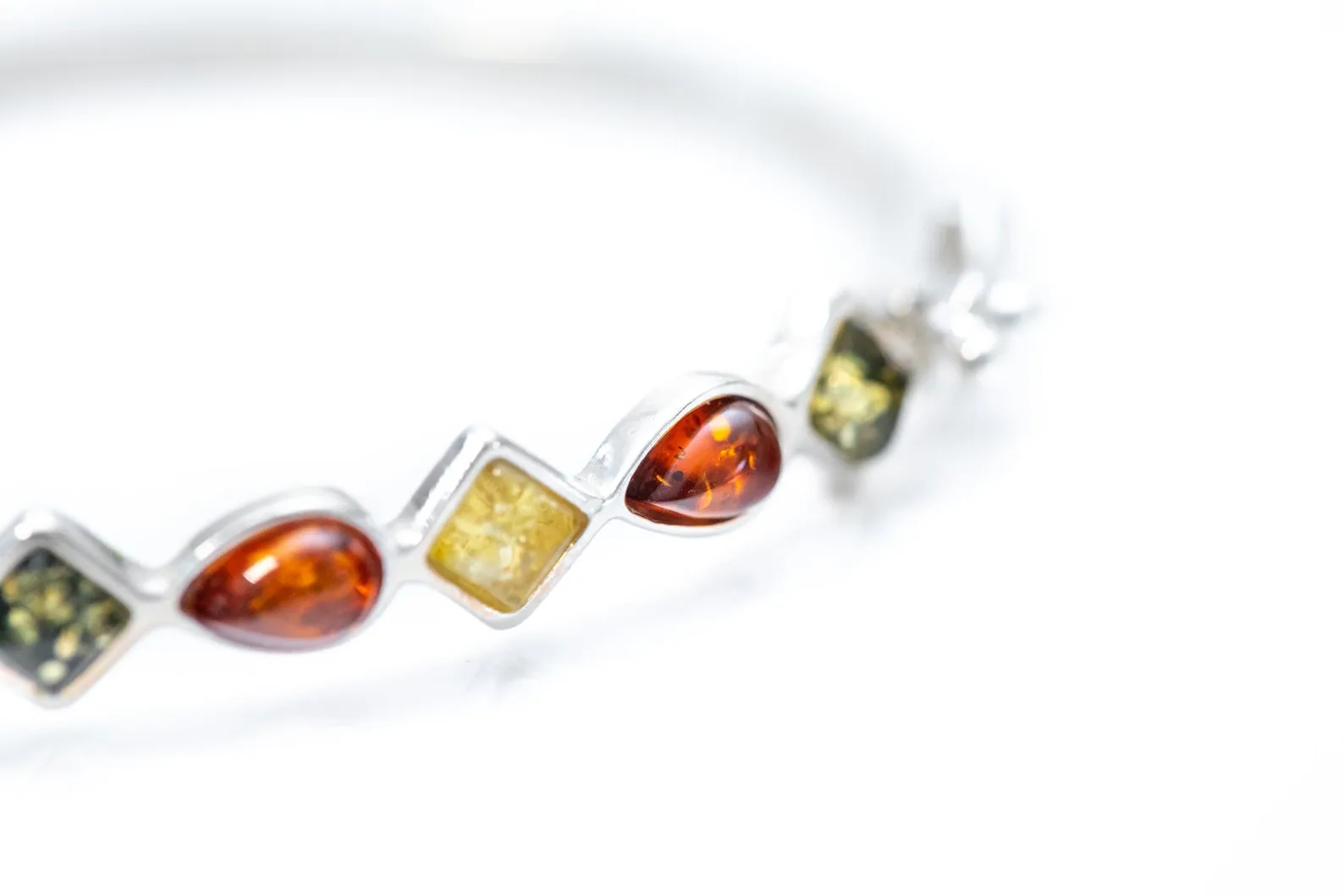 Multicolour Amber Geometric Bangle