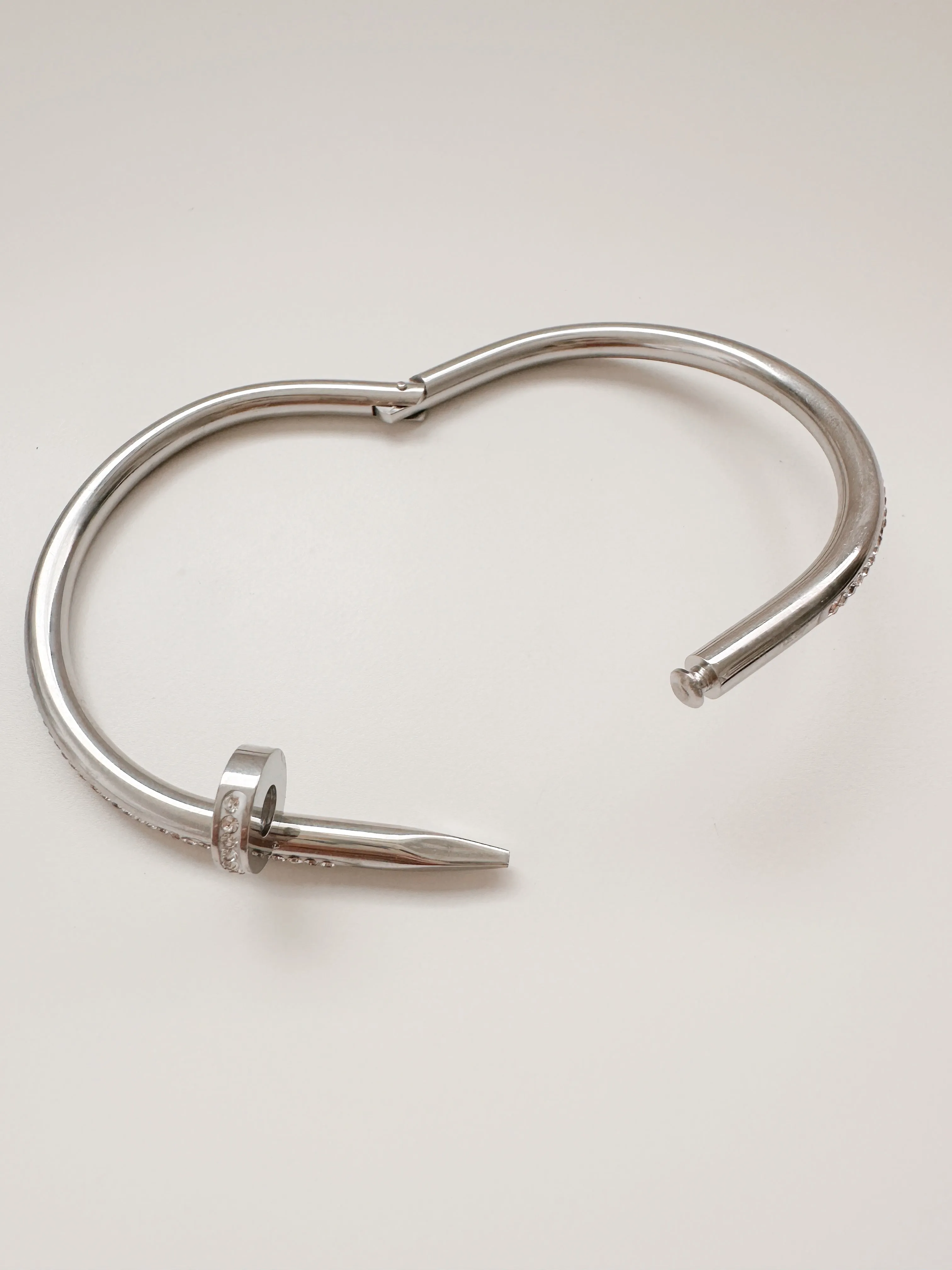 Nail Silver Bangle