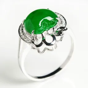 Natural Jade Ring Jadeite Gold Apple Ring RG1