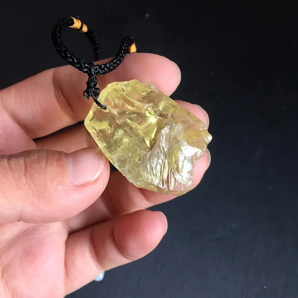 Natural Raw CITRINE  Stone SUNSHINE Pendant Necklace