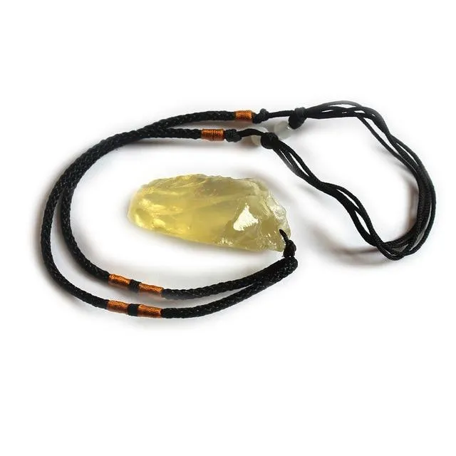 Natural Raw CITRINE  Stone SUNSHINE Pendant Necklace