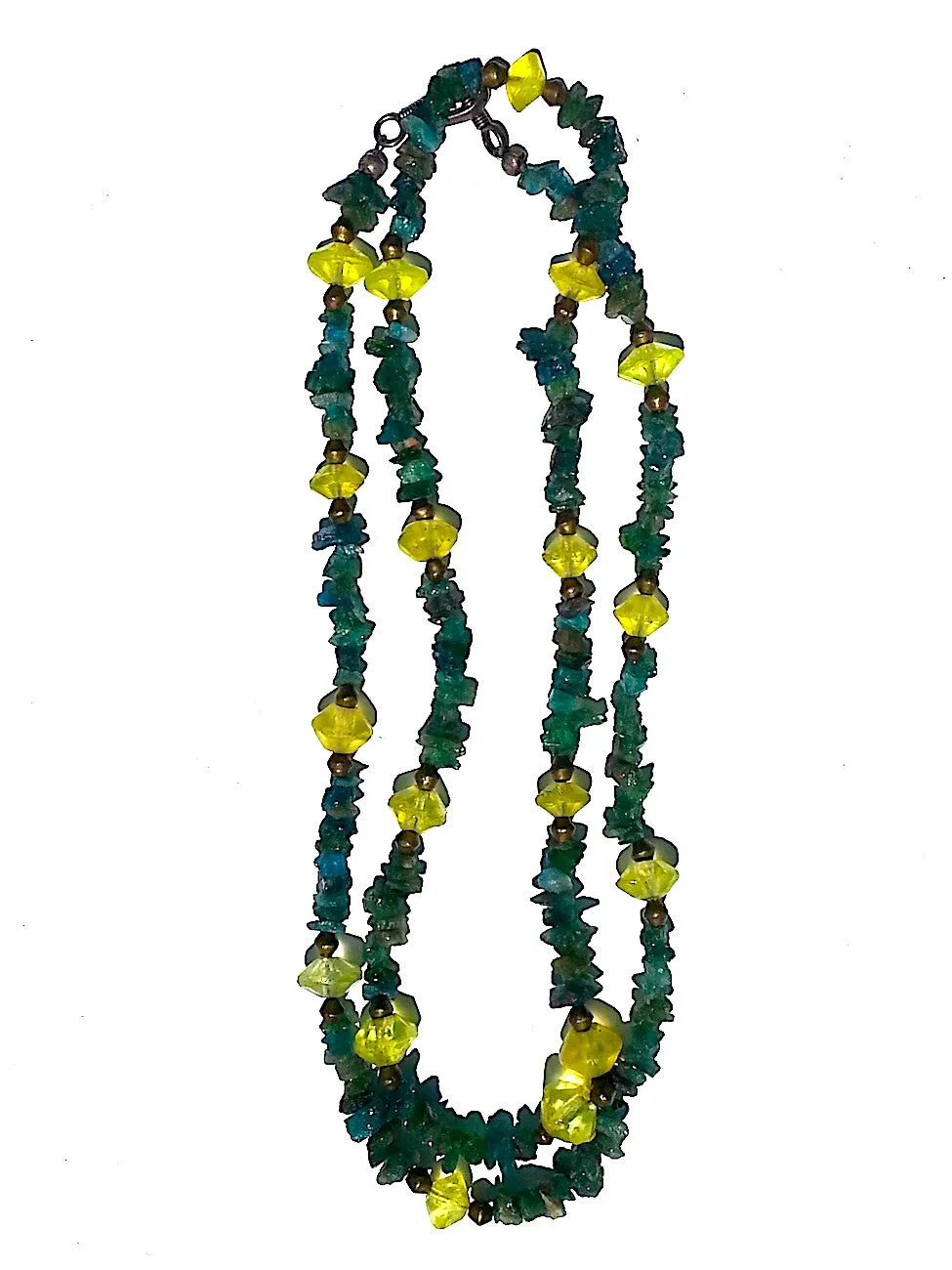 Necklace Apatite and Peridot Double Length