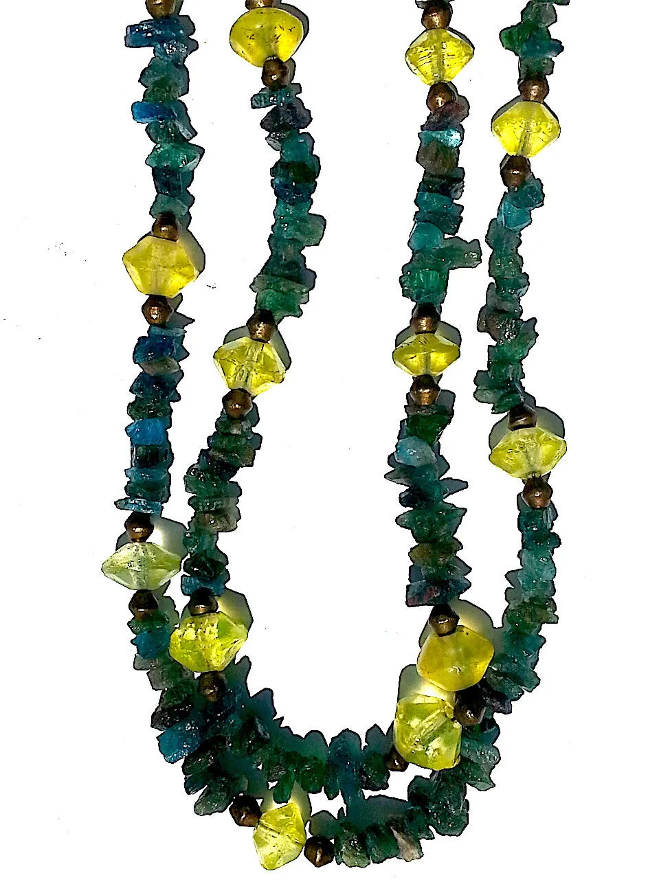 Necklace Apatite and Peridot Double Length