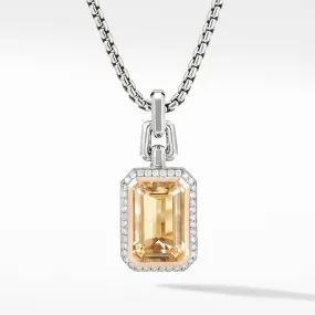 Novella Pendant with Champagne Citrine, Pave Diamonds and 18K Rose Gold