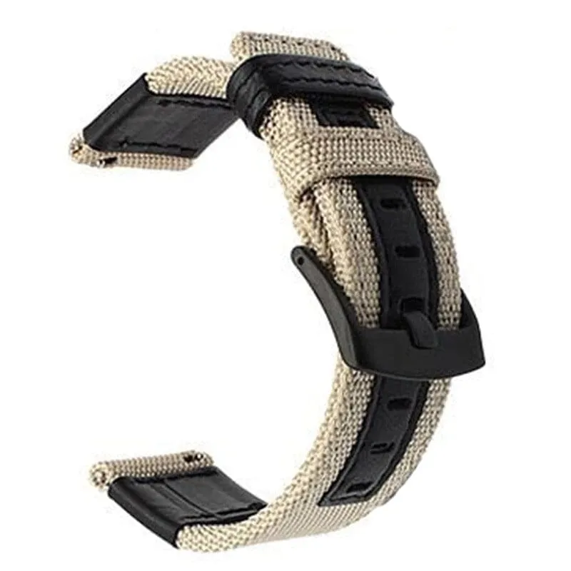 Nylon and Leather Watch Straps Compatible with Olympic 22mm Range