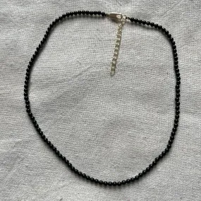 Obsidian 3mm Beaded Necklace - Protection