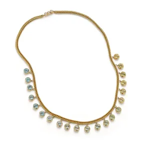 Ombré Fringe Necklace - Aquamarine and Citrine