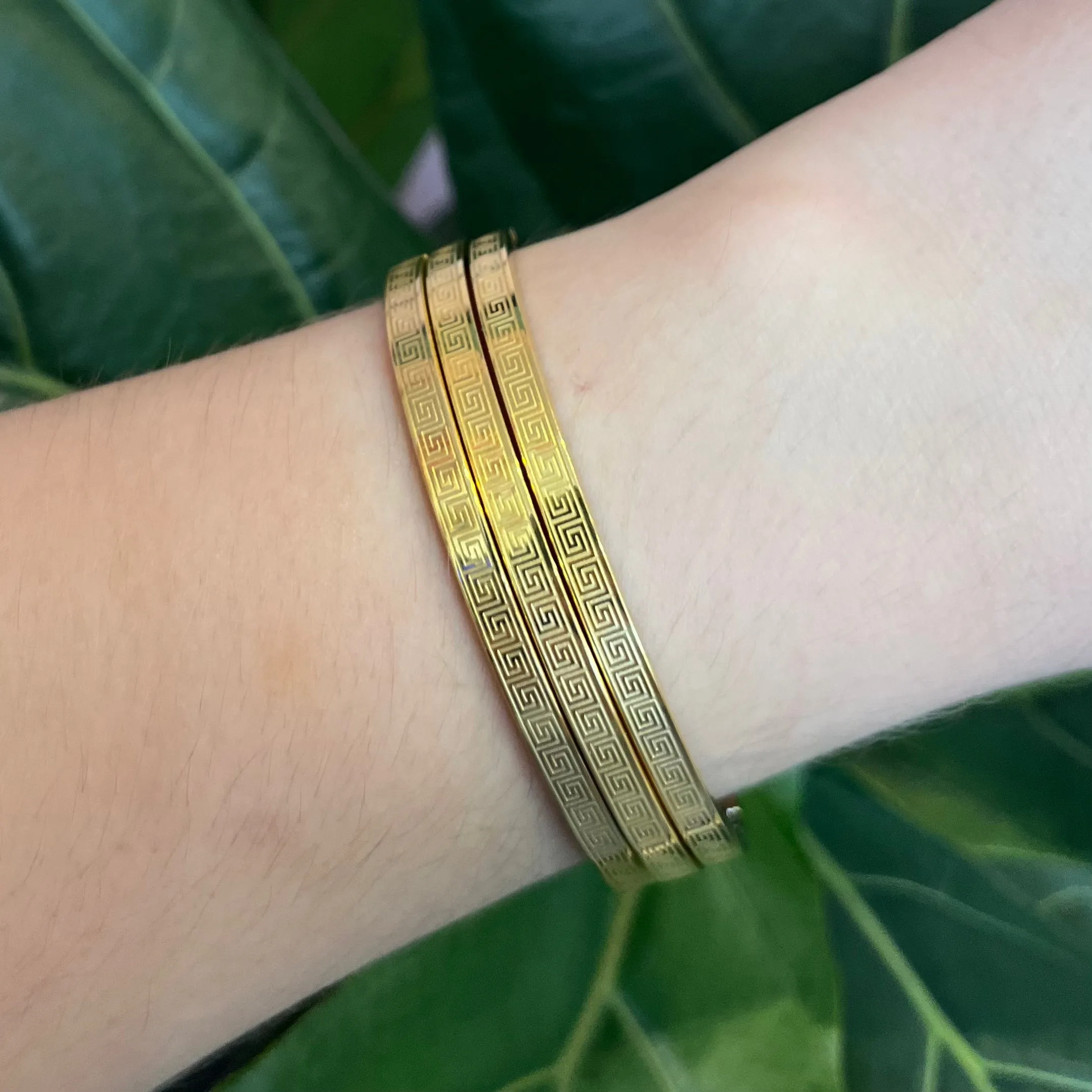 On the Square Textured Gold Cuff