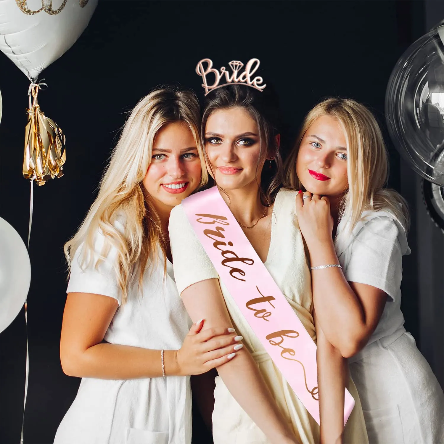 Party Propz Bride To Be Decoration Set Combo - 2pcs Bachelorette Party Decorations With Bride To Be Sash And Crown | Bridal Shower Decorations | Bride To Be Accessories | Bridal Shower Decorations Kit