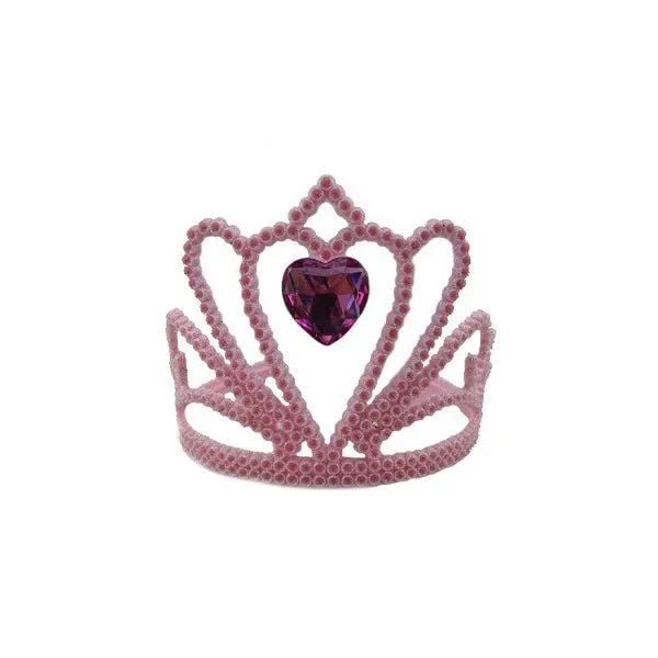 Pastel Pink Tiara with Hanging Heart Diamond