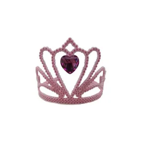 Pastel Pink Tiara with Hanging Heart Diamond