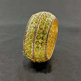 Peridot and Iolite Bangle Bracelet