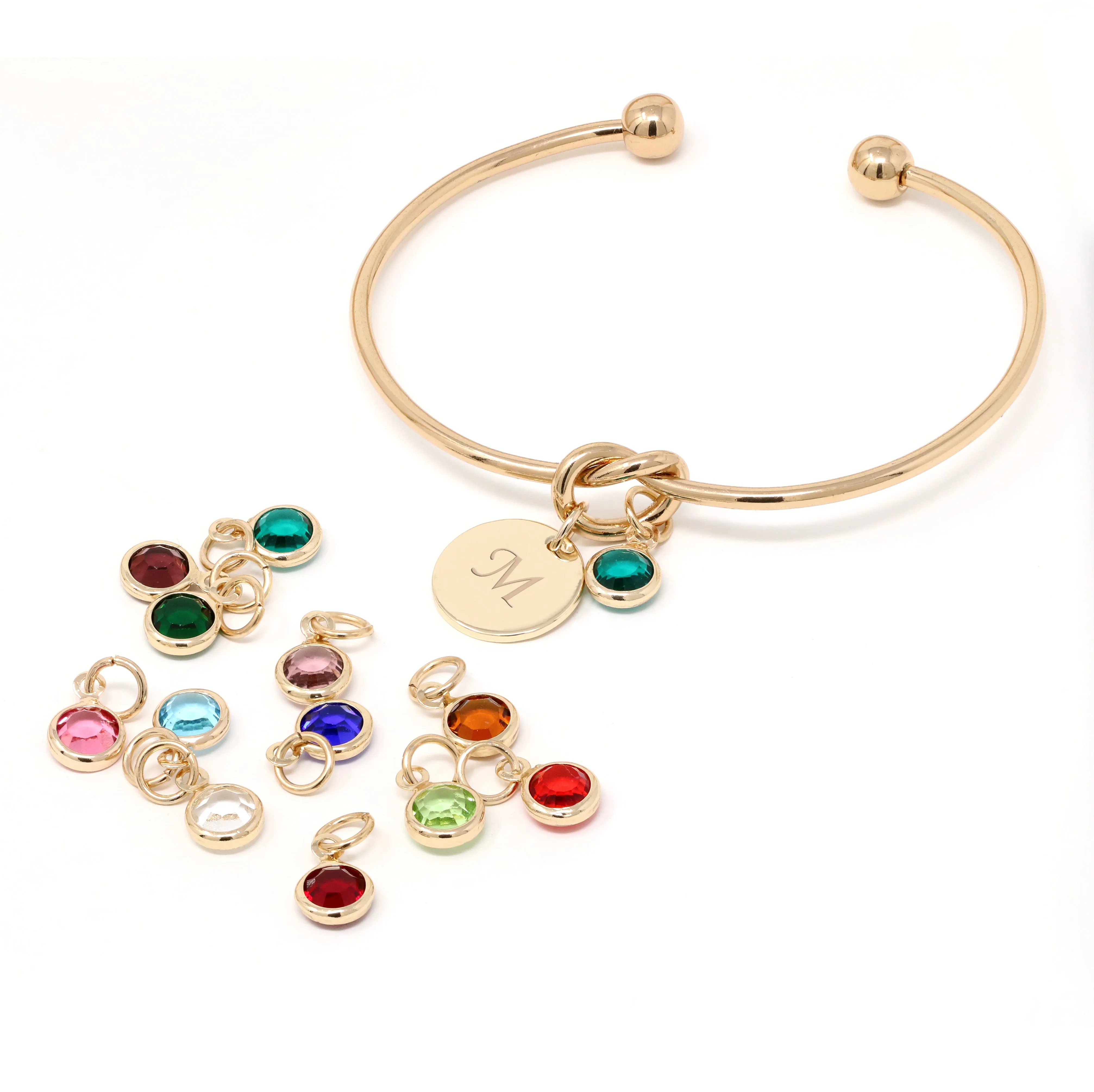 Personalized Initial Birthstone Bracelet