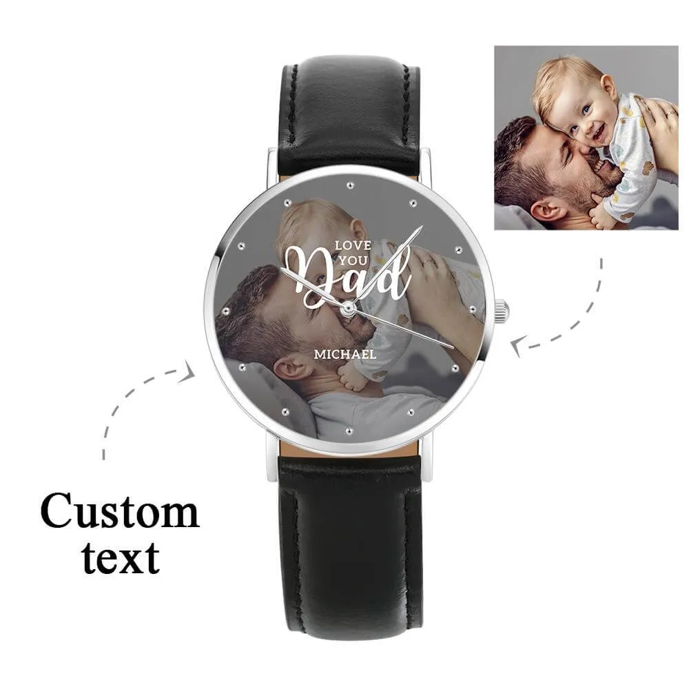 Personalized Love you Dad Photo Watch Father's Day Gift 40mm