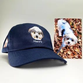 Personalized Pet Hat with Custom Embroidered Photo - Unique Pet Lover Gift Idea