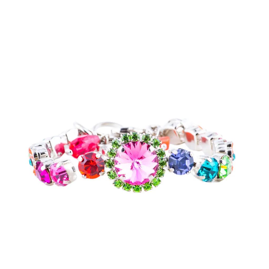 Petite Bracelet with Rivoli Center Cluster in "Rainbow Sherbet" *Preorder*