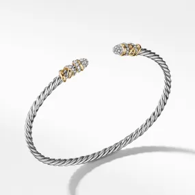 Petite Helena Bracelet in Sterling Silver with 18K Yellow Gold and Pave Diamonds