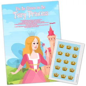 Pin the Crown on the Fairy Princess Game with Stickers