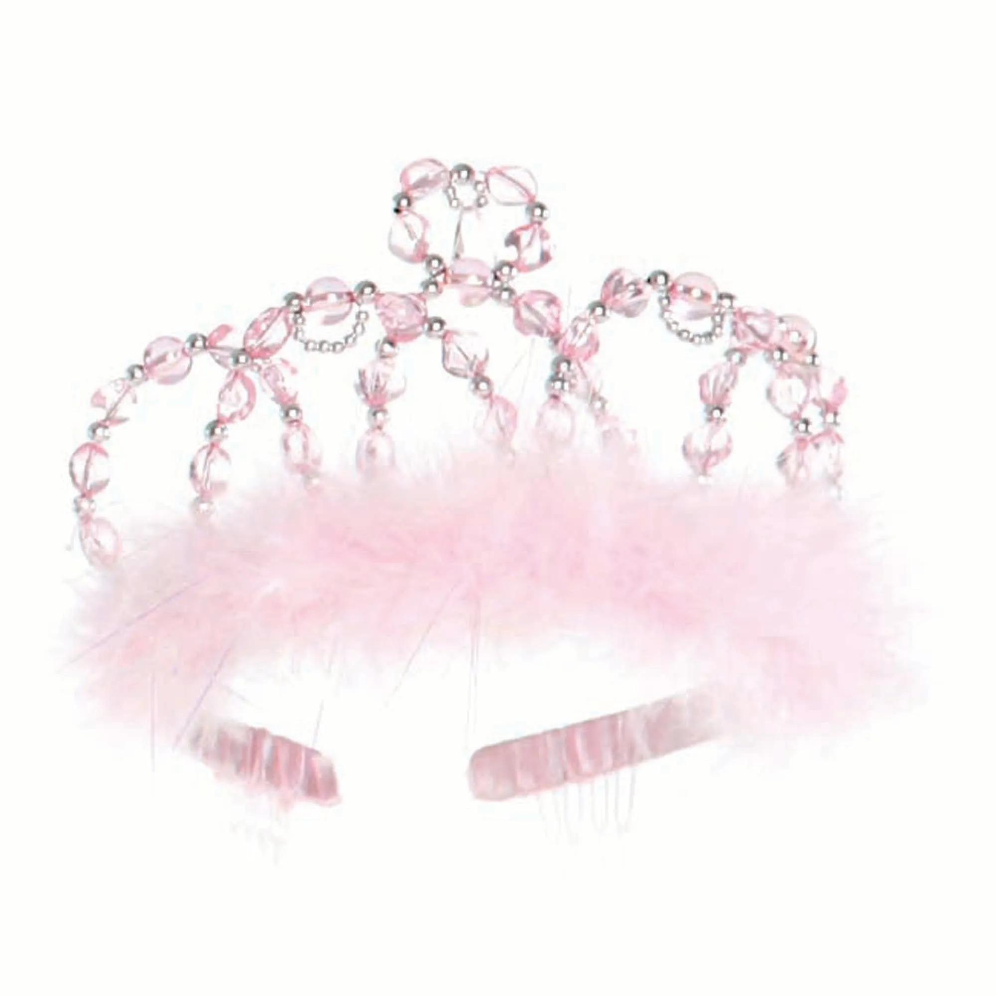 Pink and Silver Princess Tiara for Kids, 1 Count