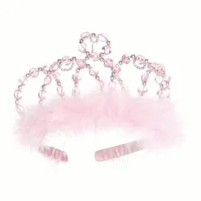 Pink and Silver Princess Tiara for Kids, 1 Count