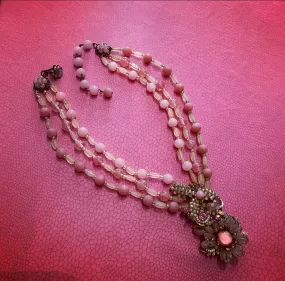 Pink Miriam Haskell Necklace