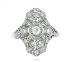 Platinum Vintage Style Diamond Ring