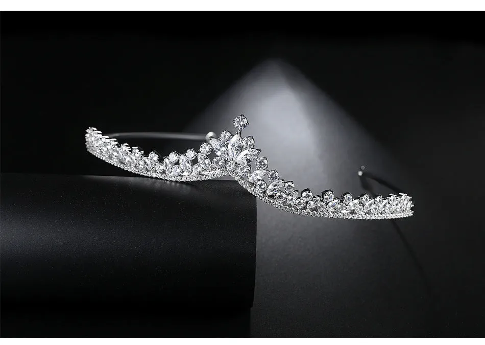 Pretty New Cubic Zirconia Wedding Tiaras for Bridal,Women Hair Jewelry T16E01