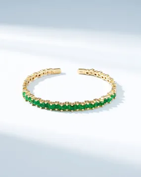 Princess Staggered Emerald Bangle