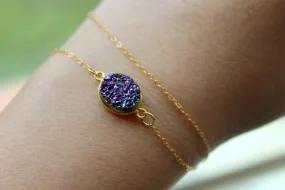 Purple Druzy Bracelet