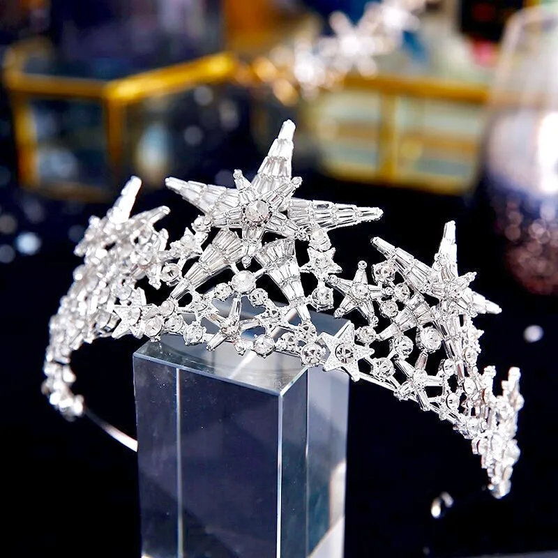 "Andromeda" - Star Wedding Tiara - Available in Gold and Silver