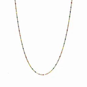 Rainbow Beaded Enamel Necklace