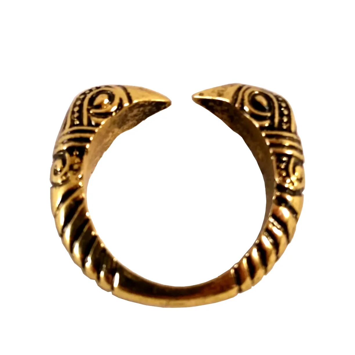 Raven Torc Ring Gold Viking Norse