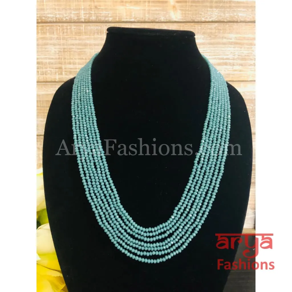 Razvi Colored Beads Multilayer Multi-strand Beaded Necklace