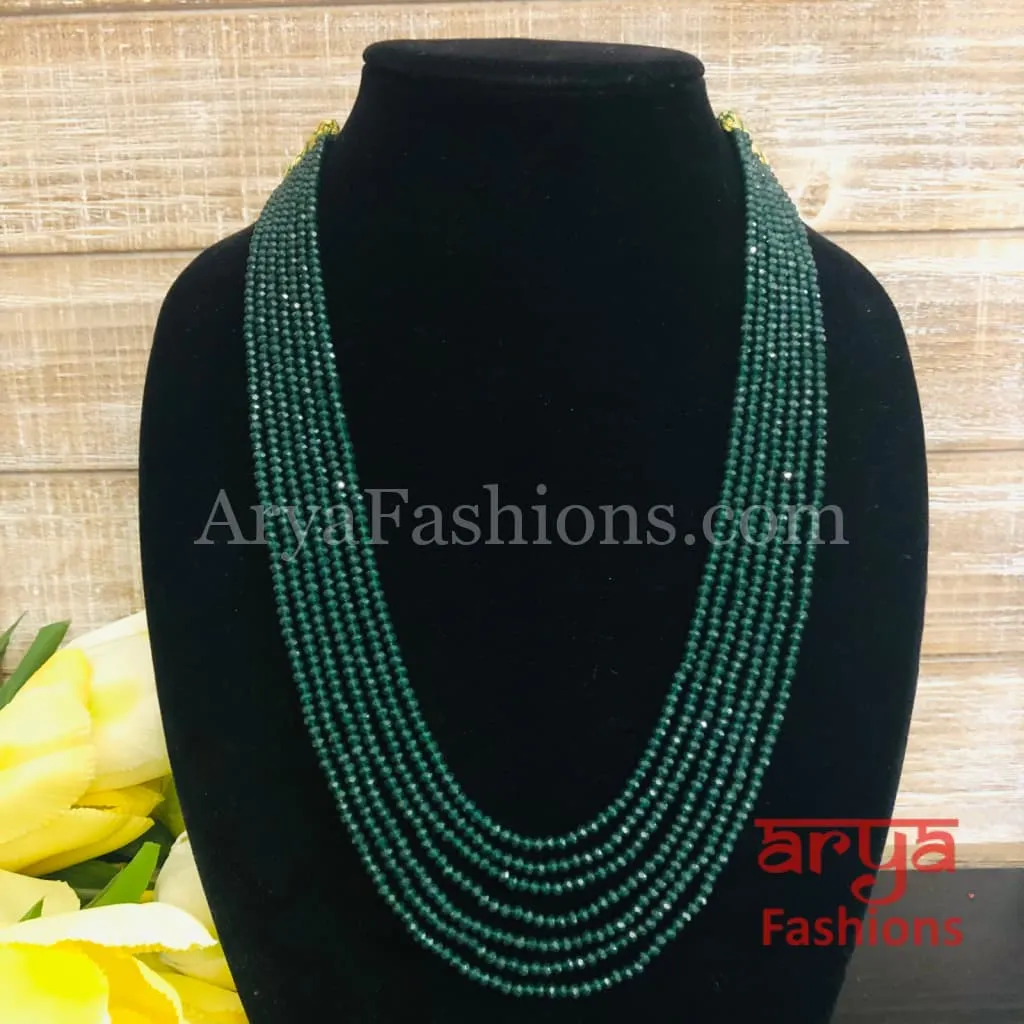 Razvi Colored Beads Multilayer Multi-strand Beaded Necklace