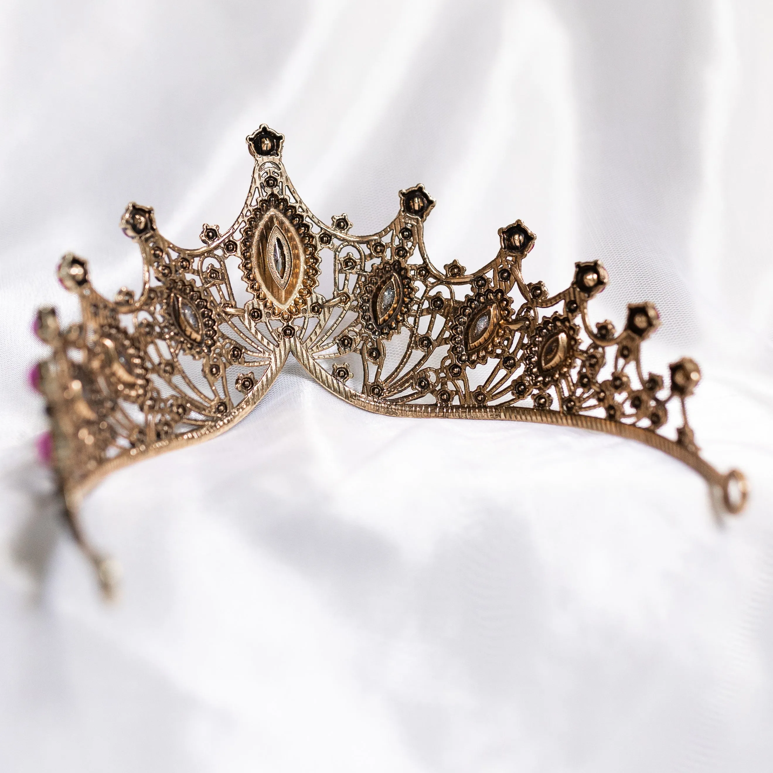 Regina's Tiara in Pink & Antique Gold